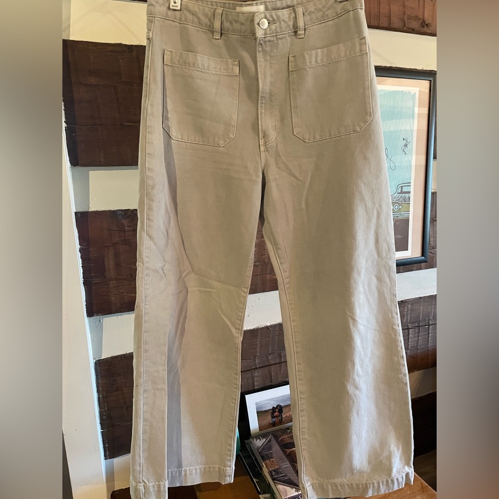 ROLLA’S High Rise Wide Leg Sailor Jeans in Stone